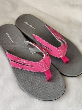 Eddie Bauer Women's Break Point Flip Flops Lava Pink Size 10